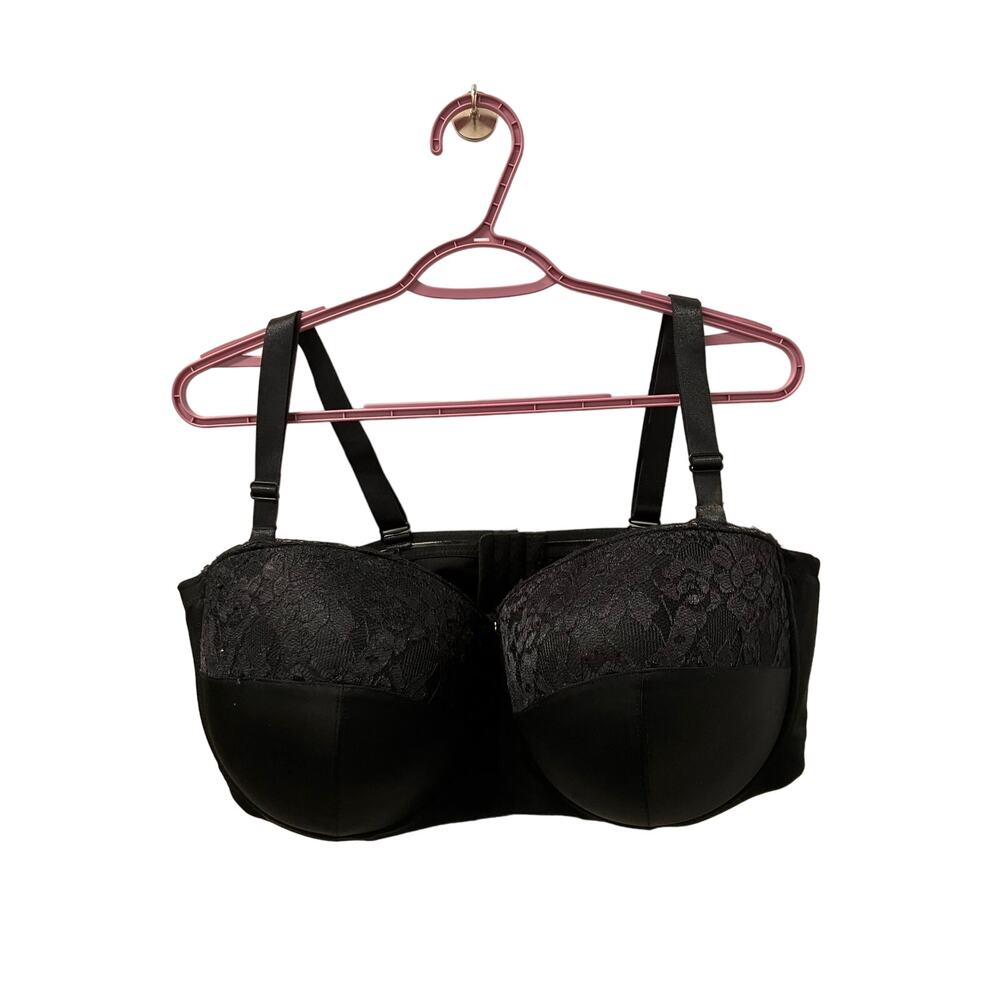 Ashley Stewart 46 DD Bra Black,‎ Underwire, Padding, Adjustable, Hook/Loop